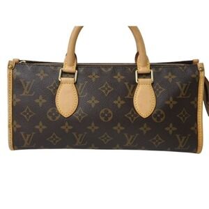 Louis Vuitton Canvas Monogram Brown Handbag Brown Logo Leather Popincourt